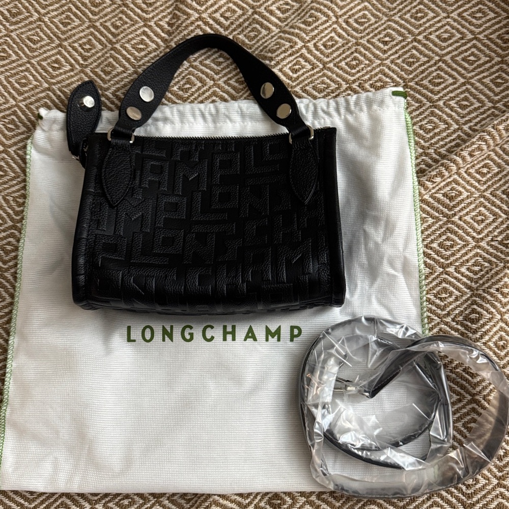 Longchamp Black Voyageuse Leather Crossbody Bag BN